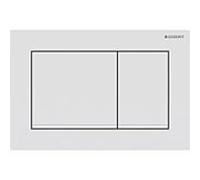Plaque de fixation Geberit Omega30, pour rinçage à 2 quantités, Coloris: laqué blanc mat, revêtement easy-to-clean / blanc - 115.080.01.1