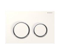 Geberit Omega20 bouton de chasse d'eau pour WC chrome brillant-blanc 115.085.KJ.1