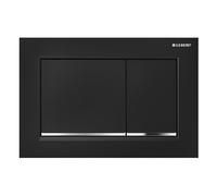 Geberit Omega20 bouton de chasse d'eau pour WC chrome brillant-noir 115.080.KM.1
