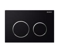 Geberit Omega20 bouton de chasse d'eau pour WC chrome brillant-noir 115.085.KM.1