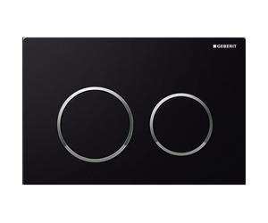 Geberit Omega20 bouton de chasse d'eau pour WC chrome brillant-noir 115.085.KM.1
