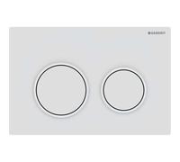 Geberit Omega20 Plaque de déclenchement, pour rinçage à 2 quantités, 115.085.01.1, Couleur: laqué blanc mat, revêtement easy-to-clean / blanc
