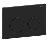 Geberit - Plaque de déclenchement Omega 20 ronde - laqué noir mat, anneau noir, pour double chasse