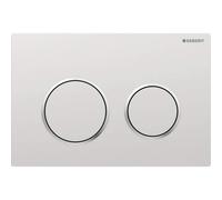 Geberit Plaque de commande Omega20, pour rinÃ§age 2 volumes, Coloris: chromÃ© mat, revÃªtement easy-to-clean / chromÃ© brillant - 115.085.JQ.1