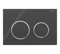 Geberit Plaque de commande Omega20, pour rinÃ§age 2 volumes, Coloris: noir / chromÃ© brillant / noir - 115.085.KM.1