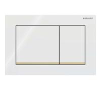 Geberit Plaque d'actionnement Omega 20 Square 115080KK1 blanc/doré, pour réservoirs Omega