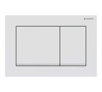 Geberit Omega20 Plaque de déclenchement, pour rinçage à 2 quantités, rectangulaire, 115080JT1, Couleur: laqué blanc mat, revêtement easy-to-clean / chromé brillant - CM