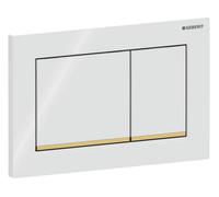 Geberit Plaque d'actionnement Omega 20 Square 115080KK1 blanc/doré pour réservoirs Omega