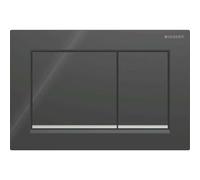 Geberit Plaque d'actionnement Omega 20 Square 115080KM1 Plaque/bouton noir, rayures vc brillant, pour double chasse
