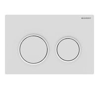 Geberit Plaque de commande Omega20, pour rinçage 2 volumes, Coloris: laqué blanc mat, revêtement easy-to-clean / blanc - 115.085.01.1