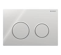 Geberit Omega20 - Plaque de commande pour WC avec pour chasses d'eau à 2 volumes chrome ultra brillant / finition satin chromé/chrome ultra brillant