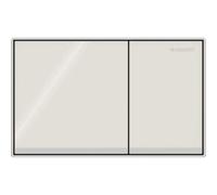 Plaque d'actionnement Geberit Omega60, pour double affleurement, montage affleurant, Coloris: gris sable, miroir / chromÃ© brillant - 115.081.JL.1