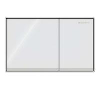 Plaque de déclenchement Geberit Omega 60 Square 115081SI1 verre blanc, pour réservoirs Omega
