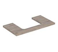 Geberit One plan de lavabo 505283006 90 x 3 x 47 cm, structure en noyer hickory/mélamine, découpe au milieu