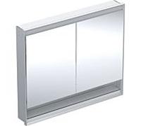 Geberit One armoire à glace 505824001 105 x 90 x 15 cm, aluminium anodisé, avec niche et ComfortLight, 2 portes