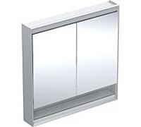 Geberit One armoire à glace 505833001 90 x 90 x 15cm, aluminium anodisé, avec niche et ComfortLight, 2 portes