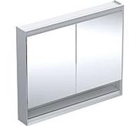 Geberit ONE armoire de toilette avec ComfortLight, 2 portes, montage en saillie, avec niche, 105x90x15cm, 505834001, Couleur: aluminium anodisé - CM