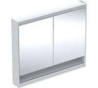 Geberit Armoire de toilette ONE – 2 portes, ComfortLight, niche, blanc/aluminium, 505834002