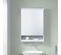 Geberit ONE armoire de toilette avec ComfortLight, 1 porte, avec niche, montage apparent, blanc/aluminium, 60x90cm, 505831002, Exécution: ButÃ©e Ã droite - CM