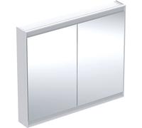 Geberit ONE armoire de toilette avec ComfortLight, 2 portes, montage en saillie, 105x90x15cm, 505814002, Couleur: blanc / aluminium revÃªtu par poudre - CM