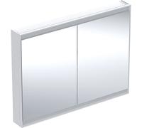 Geberit ONE armoire de toilette avec ComfortLight, 2 portes, montage en saillie, 120x90x15cm, 505815002, Couleur: blanc / aluminium revÃªtu par poudre - CM