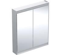 Geberit One armoire à glace 505812001 75 x 90 x 15 cm, aluminium anodisé, avec ComfortLight, 2 portes