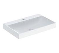 Geberit One lavabo 505020012 75 cm, trou de robinetterie au milieu, sans trop-plein, blanc KeraTect