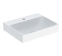 Geberit One lavabo 505020016 50 cm, trou pour robinetterie au milieu, sans trop-plein, blanc KeraTect