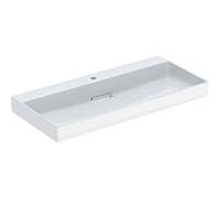 Geberit One lavabo 505046001 105 cm, avec trou pour robinetterie au milieu, sans trop-plein, blanc KeraTect/couvercle blanc