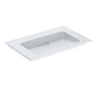 Geberit One lavabo pour meuble 505003001 75 cm, sans trou pour robinetterie ni trop-plein, blanc KeraTect/couvercle blanc