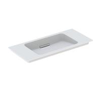 Geberit One meuble lavabo 500395011 90x13x40cm, sans trou pour robinetterie, recouvert de trop-plein, blanc Keratect/couvercle chromé brillant