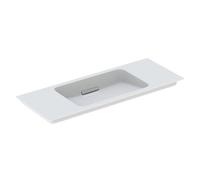 Geberit One meuble lavabo 500396012 105x13x40cm, sans trou pour robinetterie, trop-plein recouvert, blanc Keratect/couvercle chromé brossé
