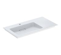Geberit One meuble lavabo 505007001 90x47,5cm, sans trop-plein, blanc KeraTect/couvercle blanc , trou pour robinetterie à gauche