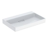 Geberit One lavabo 505035001 75 cm, sans trou pour robinetterie ni trop-plein, blanc KeraTect/couvercle blanc