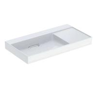 Geberit Lavabo One 505042001 – 90x48,4 cm – blanc KeraTect, sans trop-plein, sans trou robinetterie