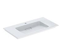 Geberit One meuble lavabo 505006001 90 cm, trou pour robinetterie au milieu, sans trop-plein, blanc KeraTect/couvercle blanc