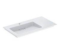 Geberit One meuble lavabo 505007001 90x47,5cm, sans trop-plein, blanc KeraTect/couvercle blanc , trou pour robinetterie à gauche
