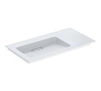 Geberit One meuble lavabo 505008001 90x47,5cm, sans trop-plein, blanc KeraTect/couvercle blanc , sans trou pour robinetterie