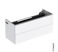 Geberit Armoire sous lavabo ONE 1044×465×396 mm 2 tiroirs suspendue laque brillante blanche