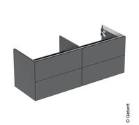 Geberit Meuble sous-lavabo ONE 505.266.00.3 à poser 4 tiroirs 133,2×50,4×47 cm Laque de lave matte