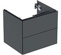 Geberit Armoire sous lavabo ONE 2 tiroirs 59,2x50,4x47 cm Noir mat 505.261.00.8