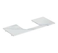 Geberit Plaque de lavabo ONE, découpe au centre, grès cérame, 120x2x47 cm, aspect marbre blanc mat