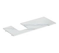 Geberit One plan de lavabo 505125001 120x2x47cm, découpe à gauche, grès, aspect marbre blanc /mat