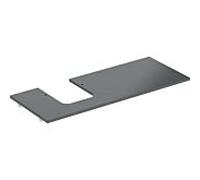 Geberit ONE Plaque de lavabo, découpe à gauche, pour lavabo à poser en forme de coupe, grès cérame, 120x2x47cm, 505.125.00.2, Couleur: aspect marbre noir/mat