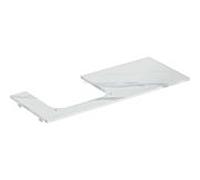 Geberit Plaque de lavabo ONE - découpe à gauche, grès cérame, 120×2×47cm, aspect marbre blanc mat