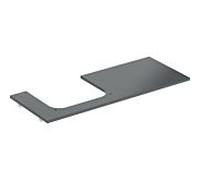 Geberit One plan de lavabo 505135002 120x2x47cm, découpe à gauche, grès, aspect marbre noir/mat