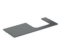 Geberit Plaque lavabo ONE à poser, découpe droite, grès cérame 120×2×47 cm, aspect marbre noir/mat