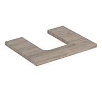 Geberit Plaque de lavabo ONE, découpe centrale, 60×3×47cm, noyer hickory/mélamine