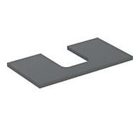 Geberit Plaque de lavabo ONE – découpe centrale, pour lavabo à poser, 75×3×47 cm, laque de lave matte