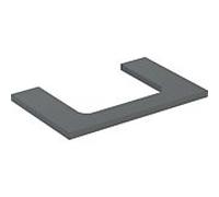 Geberit Plaque de lavabo ONE – découpe au centre – 75×3×47 cm – laque de lave matte – 505282003